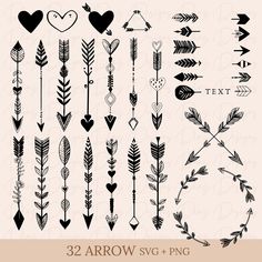 32 arrow svg and png designs