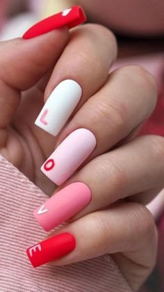 Vday Nails, Valentine Nail Art, February Nails, Nail Designs Valentines, Her Nails, Red Nail Designs, Heart Nails, Manicure E Pedicure, Valentine's Day Nails