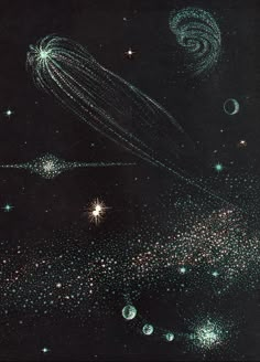 an image of stars and planets in the night sky