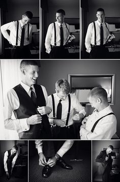 black and white photos of men tying ties