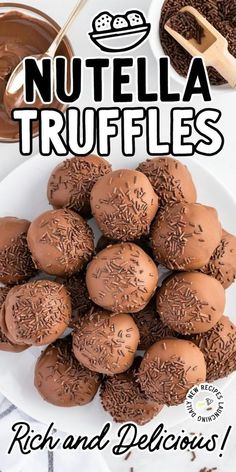 Nutella Truffles Chocolatier Recipes, Hard Chocolate Shell, Entertaining Desserts, Dessert Truffles, New Year's Desserts, Desert Ideas, Healthy Candy, Easy Sweets