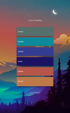 the color palette is very colorful and it looks like an image with mountains in the background