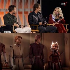 the cast of star wars is sitting down and talking to each other in different ways