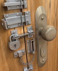 an image of a door handle and lock on a wooden door royalty illustration stock images