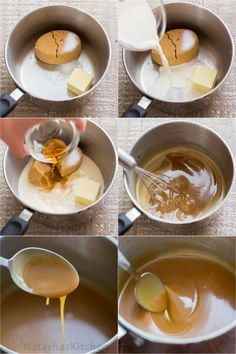 how to make caramel pudding in a saucepan with butter and sugar on top