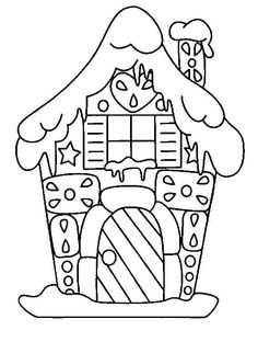 a gingerbread house coloring page