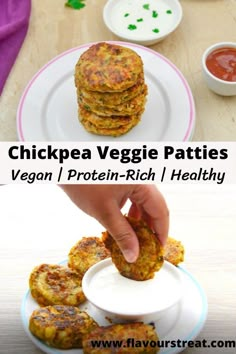 chickpea veggie patties with vegan protein - rich, healthy