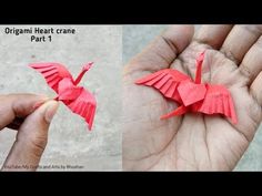 origami heart crane part 1 - how to make an origami bird