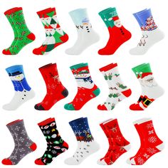 PRICES MAY VARY. Cotton, Spandex, Nylon Imported Machine Wash 🎄15 Pairs Women Christmas Soft Stretchy Socks,designed in santa,snowflake,elk,ect all christmas lovely patten, Perfect to get you in the christmas spirit! 🎅Size:9-11 Fit Womens shoe size 4 to 9, Mens shoe size 5-10. 🎄Tradition Christmas style cotton socks series! These warm socks that will coordinate with whatever you're wearing. Brighten up those cold winter mornings with these snug socks to keep your toes warm.Great colors and pa Novelty Christmas Gifts, Christmas Socks Gift, Stockings With Names, Holiday Socks, Little Christmas Trees, Winter Socks, Warm Socks, Funny Socks, Christmas Gifts For Men