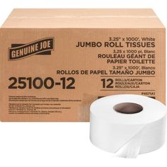 a roll of toilet paper sitting on top of a box