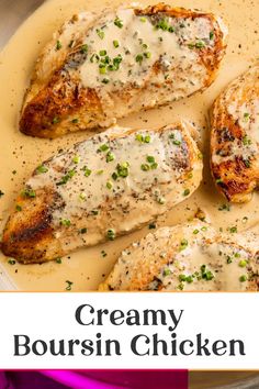 creamy boursin chicken is an easy and delicious dinner recipe