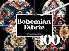 the cover of bohemian fabric magazine, featuring an image of colorful floral designs and text