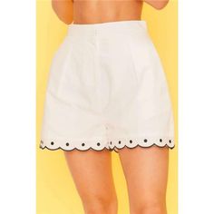 Introducing Our Front Zipper Bottom Scallop Edge Shorts, A Stylish And Versatile Addition To Your Summer Wardrobe. Made From 100% Cotton In A Classic Off-White Hue, These Shorts Are Both Breathable And Comfortable For All-Day Wear. The Front Zipper Detail Adds A Modern Touch, While The Scallop Edge Hemline Brings A Playful Twist To A Timeless Silhouette. Key Features: - Available Sizes: S, M, L - Design: Shorts With A Front Zipper Closure And Scallop Edge Hemline. - Fabric: Crafted From 100% Cot Shorts Design, Classic Shorts, Zipper Shorts, Scallop Edge, Activewear Sets, Designer Shorts, Off White Color, Summer Trends, Zipper Detail