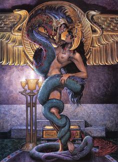 an image of a woman with wings on her head and body in front of a candle