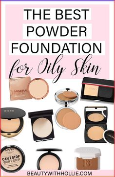 Powder foundation is ideal for oily skin because the powder absorbs any excess oil, making it the better option for keeping oil at bay. Check out these powder foundations that will keep you makeup on longer and better! #bestpowderfoundations #powderfoundation #makeupoilyskin #foundationforoilyskin #beautyforoilyskin #beautywithhollie #milanifoundation Best Makeup Powder For Oily Skin, Best Powder Foundation For Oily Skin, Best Pressed Powder For Oily Skin, Best Drugstore Powder Foundation, Best Loose Powder For Oily Skin, Natural Makeup For Oily Skin, Powder Foundation Routine, Best Setting Powder For Oily Skin, Best Makeup Products For Oily Skin