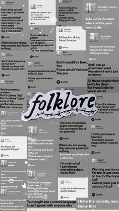 a poster with words and pictures on it that say, folkslore is the world's most famous word