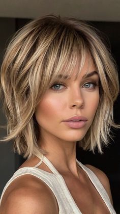 Short Layered Haircuts Shoulder Length Fine Haircut, Italian Bob Haircut Fine Hair, Short Hair For Fine Straight Hair, Short Sleek Bob, Layered Cut With Bangs, Short Haircut For Fine Hair, Layered Haircuts Short, Bob With Side Bangs, Short Layered Haircuts For Women