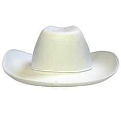 DIY with this blank white cowboy hat! The possibilities are endless! Material: The hat is made of a hard felt material. There is a chin strap string which is easily tied or removed as needed. Cowboy Hat Color: White Cowboy Hat Size: Back to Front: Approx. 15” Head Circumference: 23 ½” Depth: 5” Special Directions: Must hand wash and air dry. Shipping: FREE shipping within 24 hours! Cowboy Hat White, Space Cowgirl Costume, White Cowboy Hat, Felt Cowboy Hat, Space Cowgirl, Felt Cowboy Hats, Cowgirl Costume, Halloween 2022, White Cow