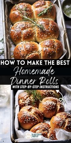 homemade dinner rolls with step - by - step instructions