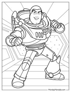 the cartoon character buzz lightyear from toy story coloring pages for kids to print and color