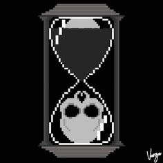 an old - fashioned hourglass is shown in black and white, with the word time running out