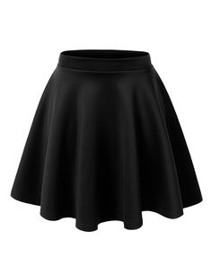 Free 2-day shipping. Buy MBJ WB211 Womens Basic Versatile Stretchy Flared Skater Skirt S BLACK at Walmart.com Mini Circle Skirt, Flared Skater Skirt, Black Skater Skirts, Mini Skater Skirt, Peplum Tops, Flared Mini Skirt, Stretchy Skirt, Basic Skirt, Skirt Denim