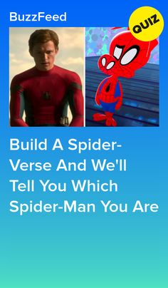 the spider - man character is in front of a blue background with text that reads build a