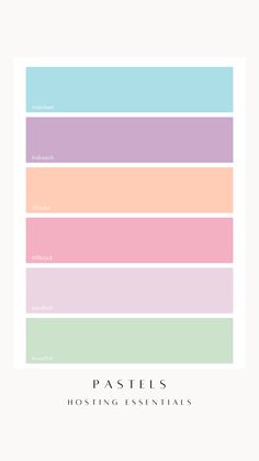 pastels poster with the words hosting essentials