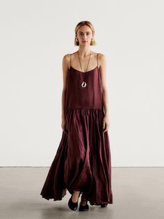 Long voluminous ramie dress - white | ZARA United States Massimo Dutti Dress, Crochet Midi Dress, Smart Dresses, Trench Coat Dress, Smart Dress, Burgundy Dress, Ruffled Maxi Dress, Massimo Dutti, Hoodie Top