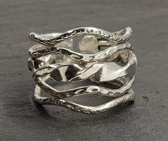 Vintage Sterling Silver Chunky Fancy Band Ring, UK Size O, US Size 7, EU Size 54, Front Max Width 16.4mm, Weight 6.98 Grams, Lovely Condition Bulky Silver Jewelry, Chunky Jewelry Silver, Chunky Silver Jewellery, Summer Tan, Chunky Jewelry, Chunky Rings, Diy Metal, Sterling Silver Hoop Earrings, Jewelry Outfit