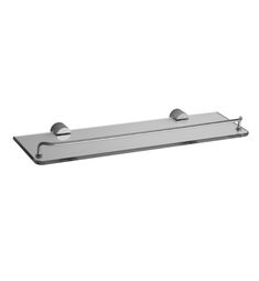 stainless steel shelf with two handles on the top and one handle on the bottom, against a white background