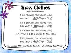 a snow clothes poem is shown in this image