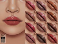 a woman's face is shown with different shades of lipstick