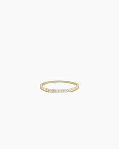 This sophisticated bar-style Diamond Ring is crafted from solid gold for a classic look. The subtle yet stunning diamond detailing adds an extra touch of elegance to any outfit. A versatile piece that is perfect for stacking or wearing alone. Diamond Bar Ring in 14k Solid Gold, Women's Size 5 by gorjana Simple Gold Band, Ring Simple Gold, Gorjana Jewelry, Black Labradorite, Orange Agate, Yellow Opal, Diamond Stacking Rings, Bar Ring, Solid Gold Band