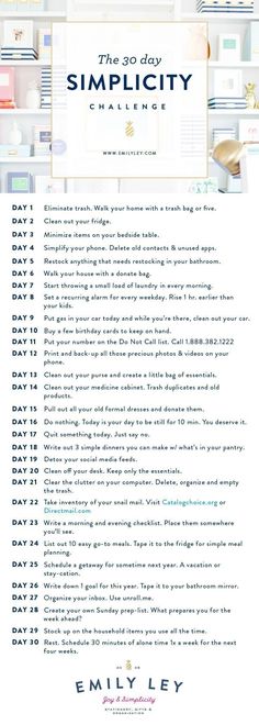 Minimalism Challenge, Simplifying Life, Minimalist Lifestyle, 30 Day Challenge, Self Care Activities, House Cleaning Tips, Life Organization, Self Improvement Tips