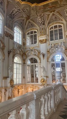 an ornately decorated building with many windows