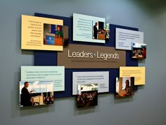 there is a wall with many pictures on it that say leaders - legendds and people