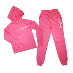 Customize this hot pink jogger set! Includes lightweight joggers and zip up hoodie. 1. Pick font type 2. Pick font color 3. Choose what you want it to say (specify what text goes on what item) Pink Sweatpants For Winter Loungewear, Winter Pink Sweatpants For Loungewear, Pink Winter Sweatpants For Leisure, Pink Sportswear Sweatpants For Leisure, Pink Cotton Tracksuit For Streetwear, Pink Cotton Tracksuit For Loungewear, Pink Leisure Sweatpants Sportswear, Pink Sportswear Tracksuit, Pink Cotton Sweats For Leisure