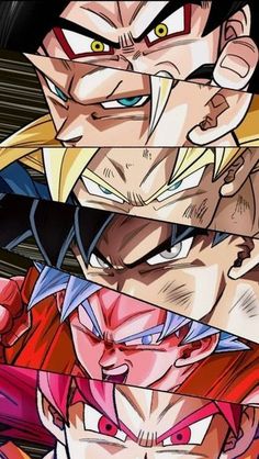 the many faces of gohan and vegeta from dragon ball zotai