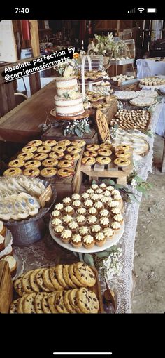 a table filled with lots of desserts and pastries