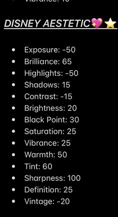 the disney aesthetic list is shown in this screenshot from an iphone screener's perspective