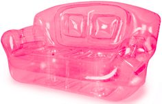 a pink plastic box with compartments and handles