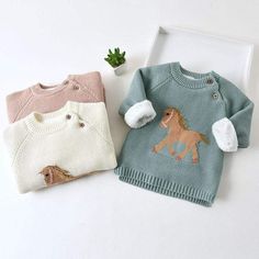 Horse Sweater, Coloring For Boys, Pull Bebe, Boys And Girls Clothes, Kids Coats, Warm Sweaters, Stylish Kids, Kids Sweater, Cute Sweaters