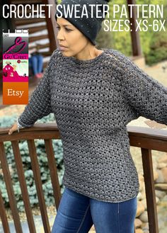 the crochet sweater pattern is easy to make and looks great on any woman