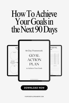 the goal plan is shown in black and white, with text that reads how to achieve your