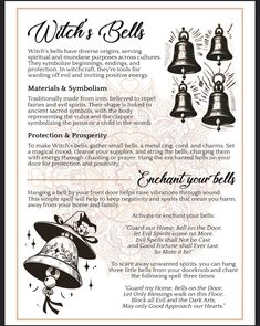 Witches Bells Meaning, Bells Witchcraft, Witchcraft Essentials, Witch Bells, Spiritual Eyes, Witch Tools, Easy Love Spells, Magick Symbols, Witch Quotes