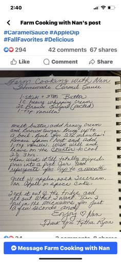 Farm Cooking, Homemade Sauce Recipes, Caramel Recipes Sauce, Homemade Frosting, Handwritten Recipes, Candy Recipes Homemade, Gravy Sauce, Dessert Toppings