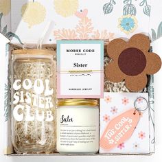 PRICES MAY VARY. Cool Sister Gift Set - This thoughtfully curated gift set is designed to celebrate the cool sister on any occasions like birthdays, christmas, thanksgiving, or mother's day. It's also perfect for a sister-to-be, new sister, little sister, or big sister. Ideal as mother's day gifts for sister, gifts for a sister, cool sister gift for a sister-to-be, new sister, best sister gifts, sister birthday gifts, sister gifts from sisters. It's the perfect way to show your appreciation and Teacher Sister Gifts, Christmas Gifts For Older Sister, Cheap Birthday Gifts For Best Friend, Gift Ideas For Little Sister, Bday Gift For Sister, Handmade Gifts For Sister Birthday, Birthday Present Ideas For Sister, Gift Ideas For Sister Birthday, Cute Birthday Gifts For Best Friend