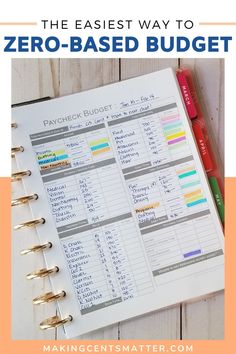 the best way to zero - based budget is with this printable planner and pen