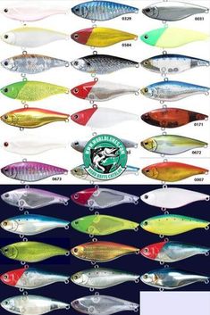 different types of fishing lures and their names are shown in the image, which is also